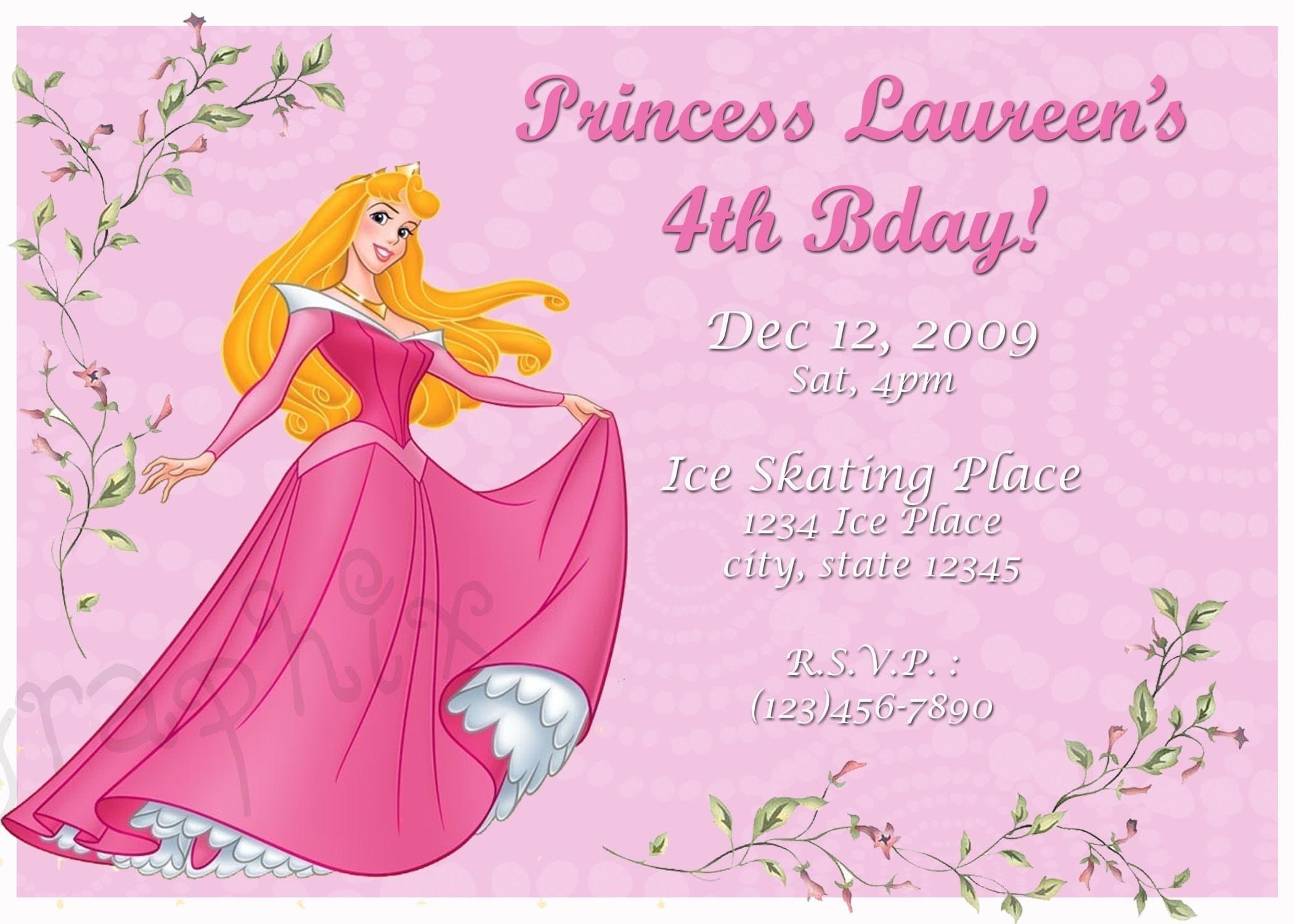 Princess Aurora Invitation 3