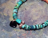 NATURE BRACELET Turquoise, Bauxite, Lapis Bracelet-with Copper and Onyx- Jewelry-Bracelet Beadwork Birthstone