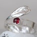 Silver ruby ring, lingon berry, size 8.5