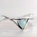 Silver cuff bracelet with aquamarine. Sterling silver bracelet. Elven jewelry.