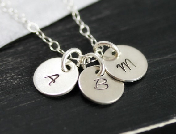 Items similar to Personalized Initial Necklace - Sterling Silver ...