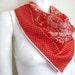 Vintage Scarf 70's Ladies Red, White Polka Dot, Floral Scarf FreshandSwanky on Etsy