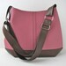 RESERVED for Jennifer Cross Body Hobo Bag in Pink and Brown Faux Leather Vinyl - ready to ship