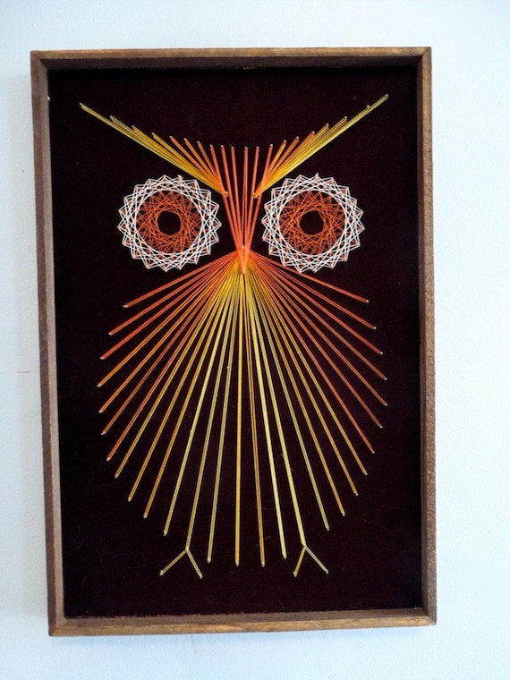 70s Owl String Art by Everydayness on Etsy