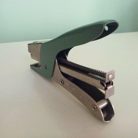 vintage arrow metal hand held stapler industrial by sosovintage