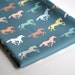 gallop - horse fabric - original fabric - fat quarter - blue