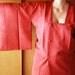 Japanese Haori Blouse In Light Red With Wavy Design