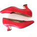 Cherry Red Leather Heels, Platform Pumps, 9 - SHOE BLOWOUT SALE