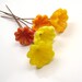 Lampwork glass Bell Flowers - Sunshine Bouquet - bright flower headpins on copper, yellow, orange, tangerine
