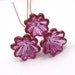Handmade lampwork glass Bell Flowers - Magenta - flower headpins, pink, violet, copper wire