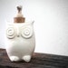 RESERVED FOR KELLY - white owl soap dispenser handmade pottery