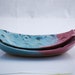 Oval bowls set of two in topaz blue and pink
