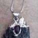 Amethyst, Kyanite & Sterling necklace pendant "AMULET"