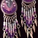Beaded Beauties ll- Pink,purple black and white beaded earrings