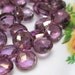 Full Strand - Beautiful Plum Purple Mystic QUARTZ Faceted Heart Briolettes