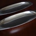 Two long stainless steel trays