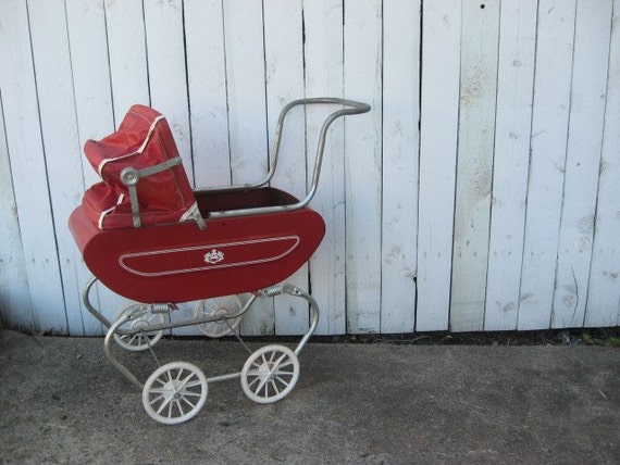 antique doll stroller metal