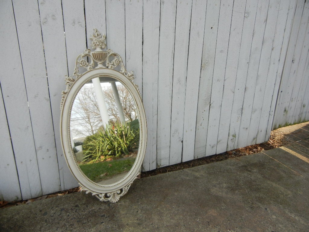 Vintage Cream & Gold Detailed Shabby Chic Wall Mirror