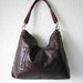 SALE 15% leather handbags Adeleshop clip on hobo laptop messager satchel shoulder cross body bag MEDIUM in Dark Brown