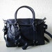 LAST ONE Leather handbags---Adeleshop clip on laptop messenger satchel purse shoulder cross body bag in Navy