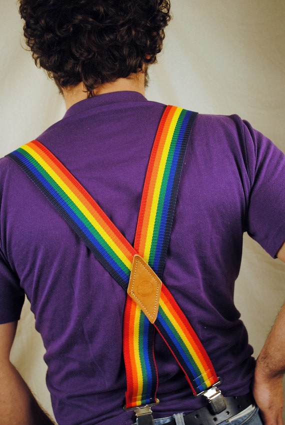 Mork From Ork Vintage Rainbow Suspenders