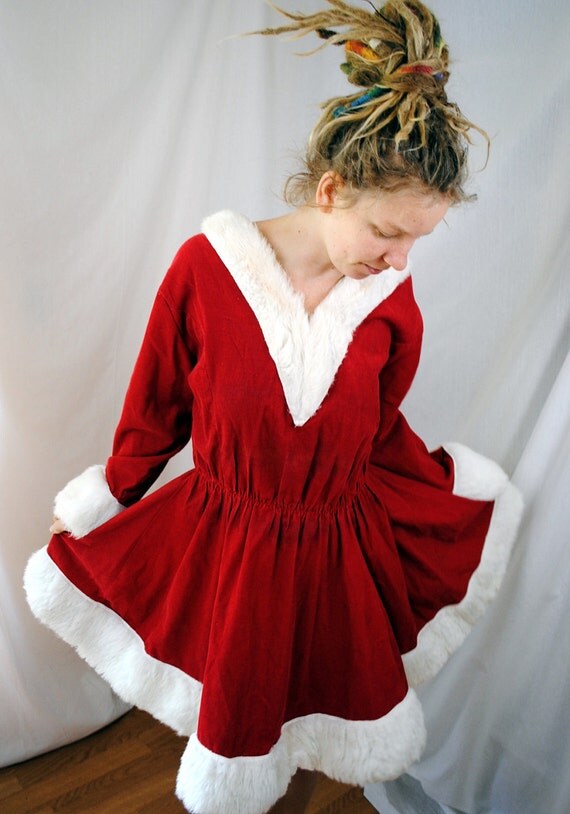 Vintage Handmade Mrs Claus Costume Santa Suit