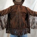 Vintage Boho Mexican Leather Fringe Coat