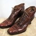 Vintage 80s Petra Steampunk Heels Lace Up Booties - 7 1/2