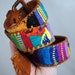Vintage Leather and Guatemalan Rainbow Woven Fabric Belt