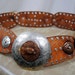 Vintage Leather Hand Carved Gypsy Silver Moroccan Belt