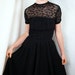 1950's Vintage Lace Black Party Dress