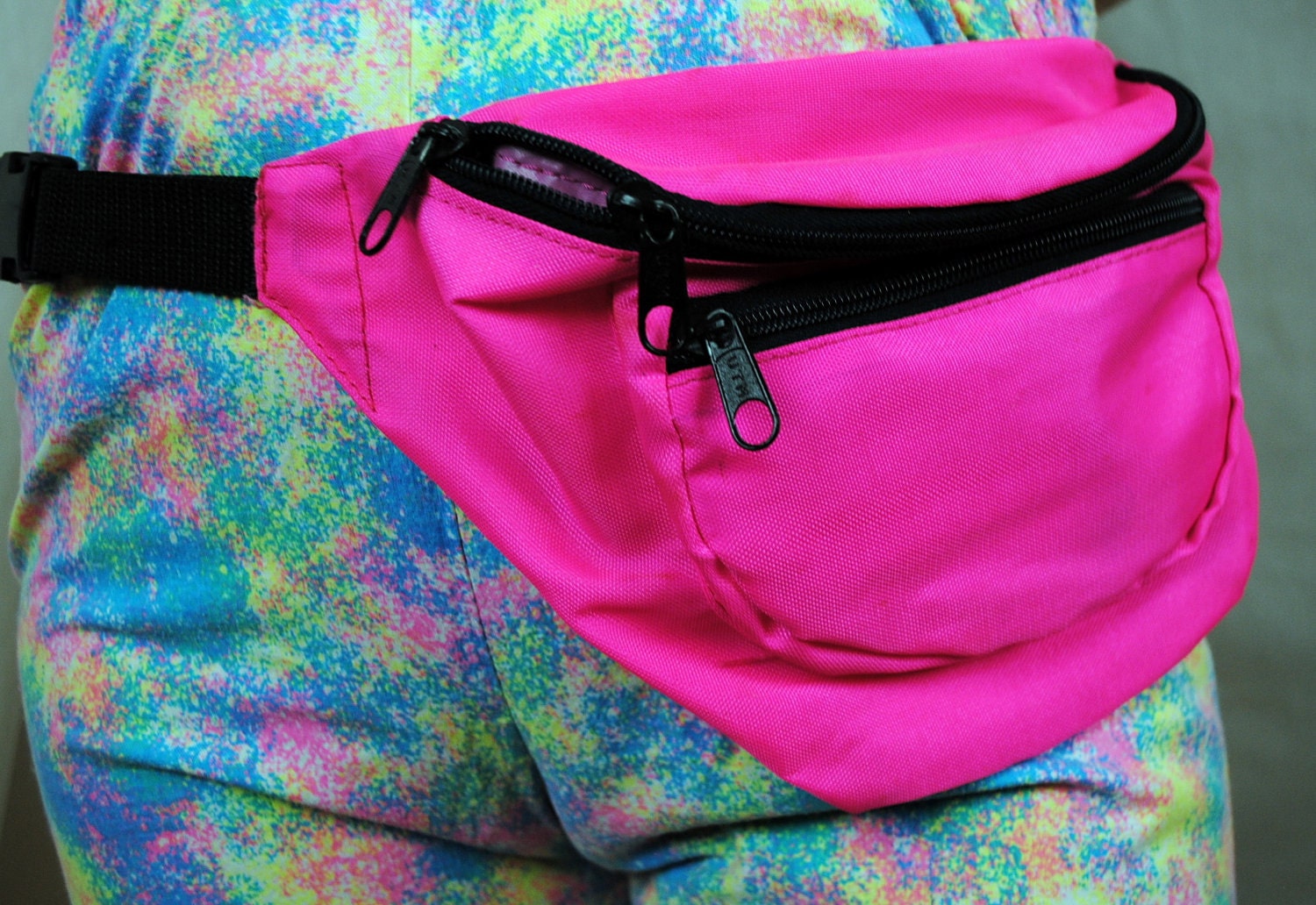Vintage 80s Hot Pink NEON Fanny Pack