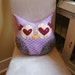 Large Lucky Owl Decorative Pillow - purple - Ready to ship