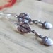SALE - Silver Leaf and Acorn Rustic Dangle Charm Earrings
