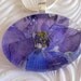 July's Birth Flower-Rich Blue Purple Larkspur Oval Glass Real Pressed Flower Necklace-Pendant-Symbolizes An Open Heart