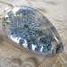Blue Queen Anne's Lace Glass Teardrop Pressed Flower Pendant-Symbolizes Peace