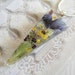 Pansy Real Pressed Flower Triangle Resin Pendant with Wispy Grasses, Yellow Queen Anne's Lace and Purple Alyssum