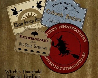 Vintage Halloween Labels Printable Digital Download