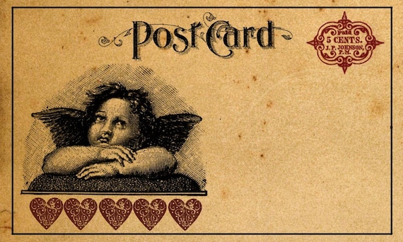 Vintage Valentine Postcards Digital Download by DigitalAntiques