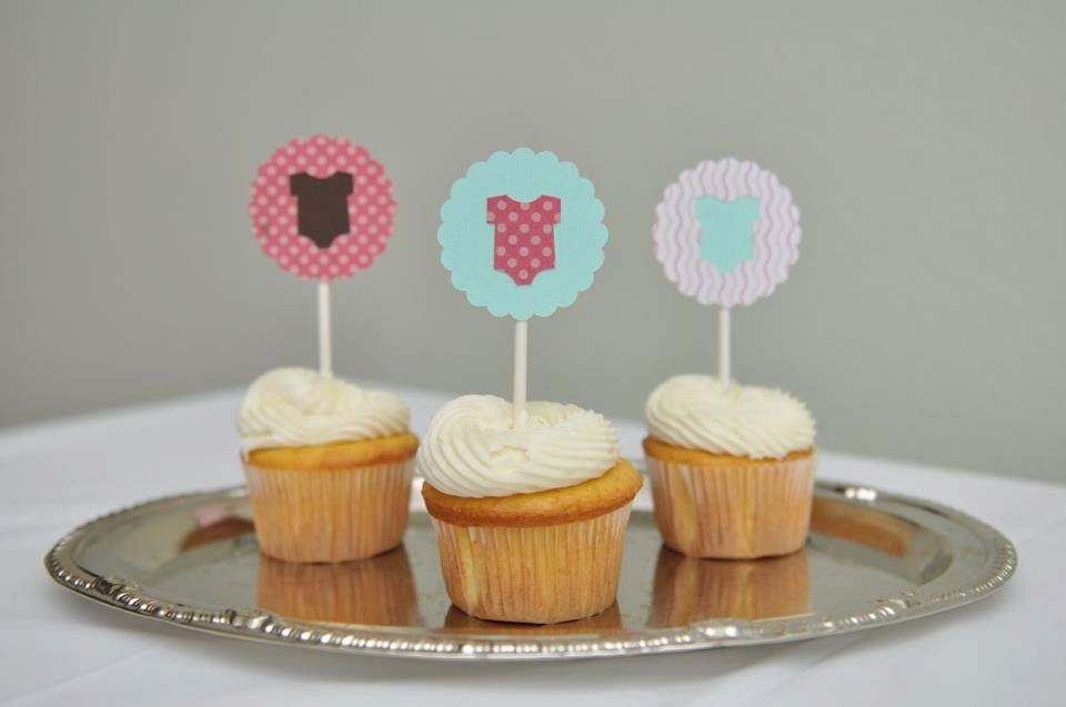 Baby girl cupcake toppers onsie cupcake topper baby cupcake