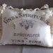 French Country Graphic Pillow, Ruffles, Hanging Pillow, Romantic, Cottage Chic, Ribbon