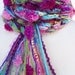 Crochet Scarf, CALYPSO Pom Pom Pippy Scarf - Turquoise, Pink, Purple, Blue, Green, Knitted Scarf