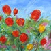 RESERVED for Claire custom original oil painting abstract impasto tulip garden scene canvas wrap 20 x 30