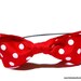Red and White Polkadot Bow Headband