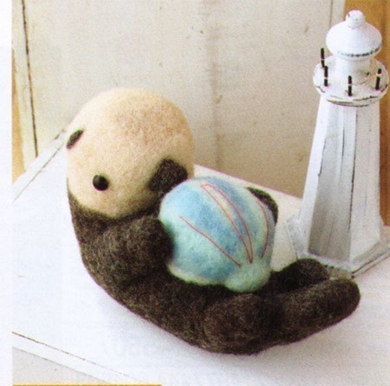 DIY handmade felt wool large size Otter Doll Japanese kit