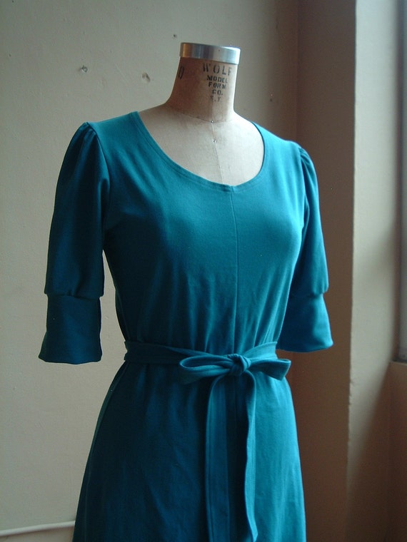 Reserved for Cindy Allways Dress Turquoise cotton by outofline