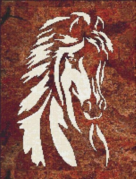 Items similar to Horse Head Counted Cross Stitch Pattern 440 Free