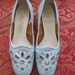 Blue & Bejeweled vintage 50's 60's leather pumps shoes heels rhinestones