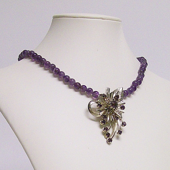 Items similar to Necklace Amethyst and Vintage on Etsy