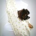 Pet Carrier Dog Sling-- White Cotton with Brown and Green Flowers OOAK This Fabric NO LONGER available at stores